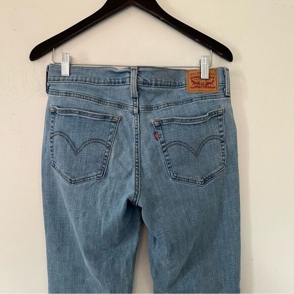 Levi's Light Wash Boyfriend Cuffed Denim Jeans 29x27 - Picture 5 of 13